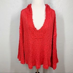 Free People Baja Babe Hacci Red Hoodie